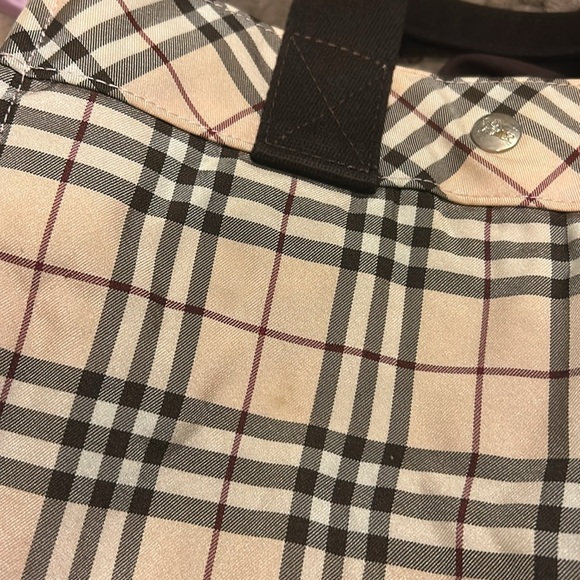 Burberry Blue Label Nova Check Beige Canvas Handbag Authentic - Picture 8 of 8